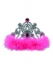 Tijara CROWN WITH PINK FEATHERS